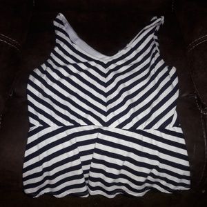 Black and white peplum top