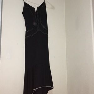 Black lace up dress