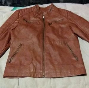 Brown faux leather jacket
