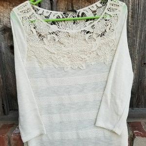 Lace light sweater top!