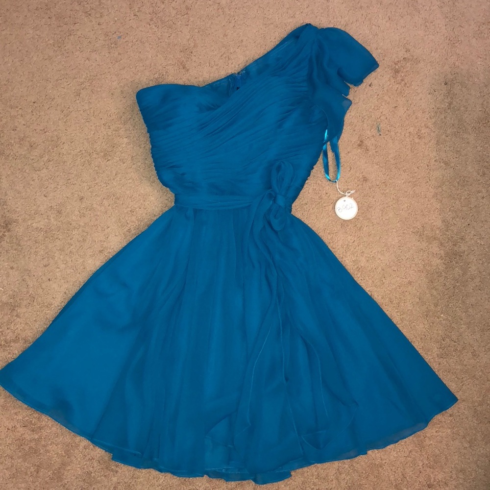 Beautiful blue off the shoulder flowy dress