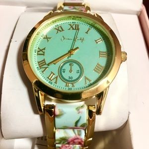 Ladies Mint and Floral Watch