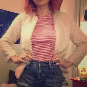 fuzzy/shaggy h&m cardigan/coat ☁️ ☁️