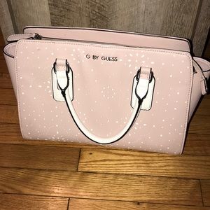 G by guess pink and white handbag