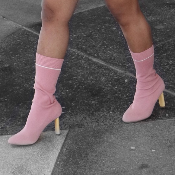 pink sock heels