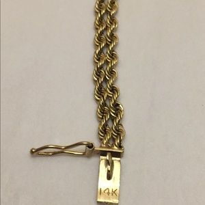 14K Gold 2 Row Rope Bracelet