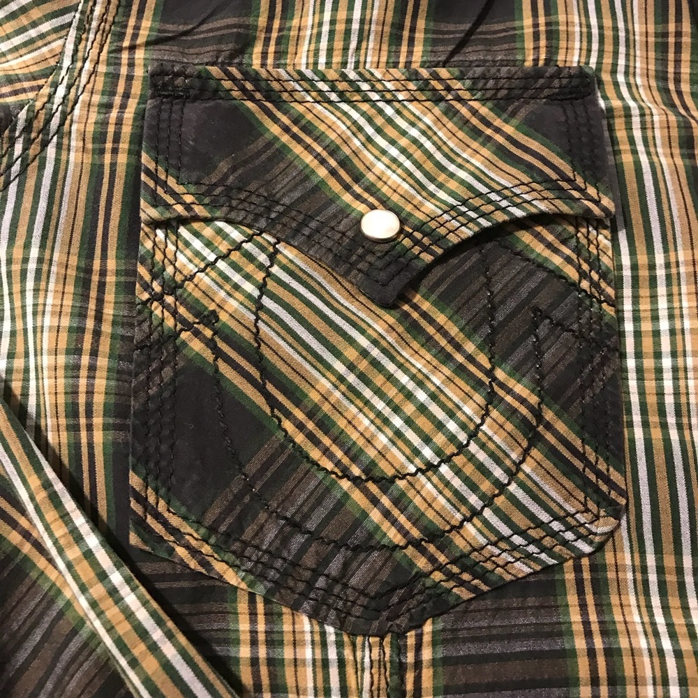 True Religion Western Style Plaid Shirt