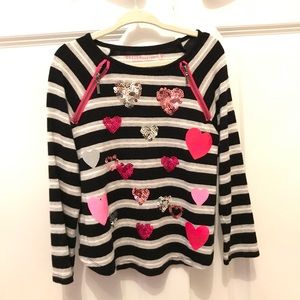 NWOT Girls 4t long-sleeved heart embellished top
