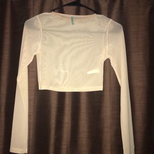Long sleeve Mesh crop top