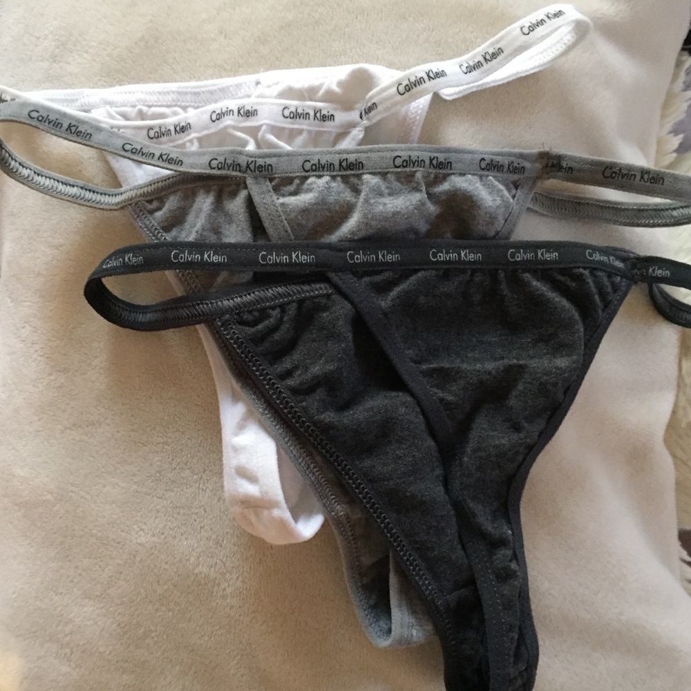 calvin klein thong 3 pack white gray black