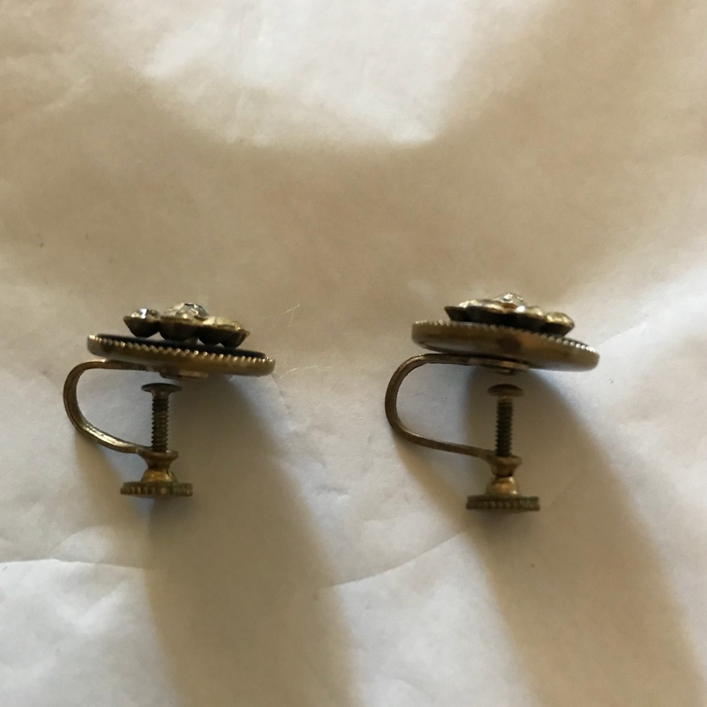Vintage Rhinestone Earrings - Picture 3 of 3