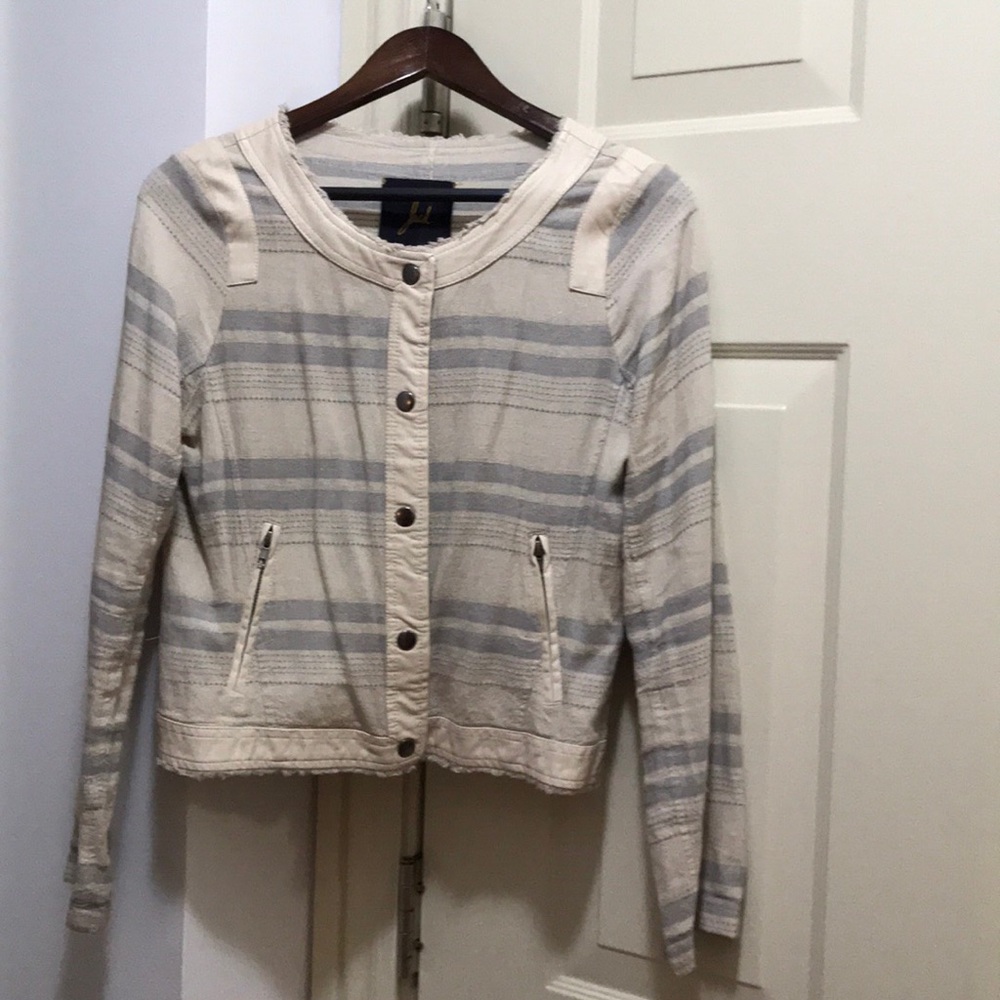 Jack Linen Jacket with Lux Leather Trim