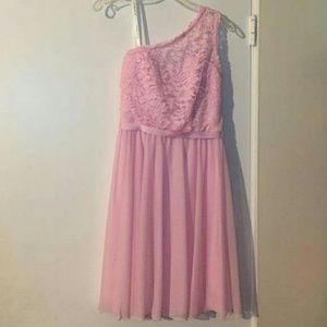 Tickled Pink David's Bridal Bridesmaid Dress