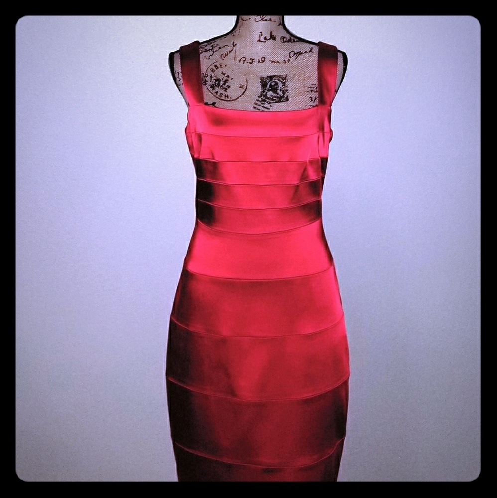 Red satin dresd