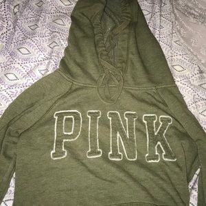 Vs pink olive green hoodie