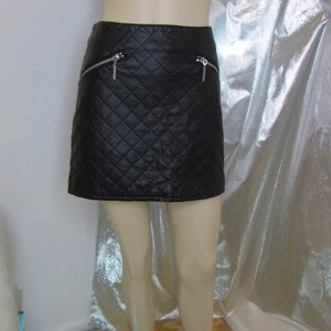 Divided By H&M Quilted Leather Zipper Mini Skirt