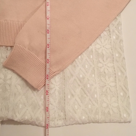 French Connection Lace Insert Sweater Blush Pink - Picture 6 of 6