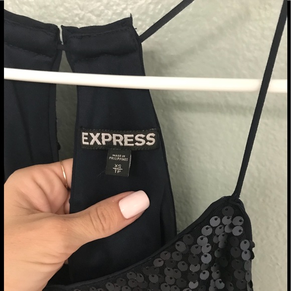 Sexy little Express navy blue sequin dress - Picture 5 of 6