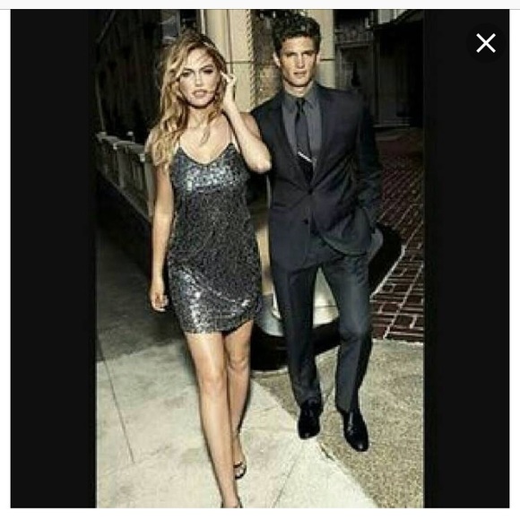 Sexy little Express navy blue sequin dress - Picture 2 of 6