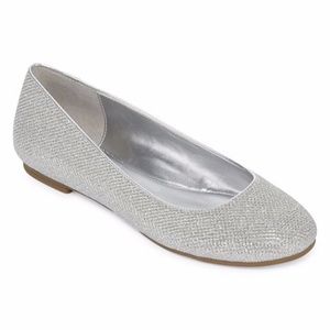 Silver Metallic Bridal New Years Ballet Flats
