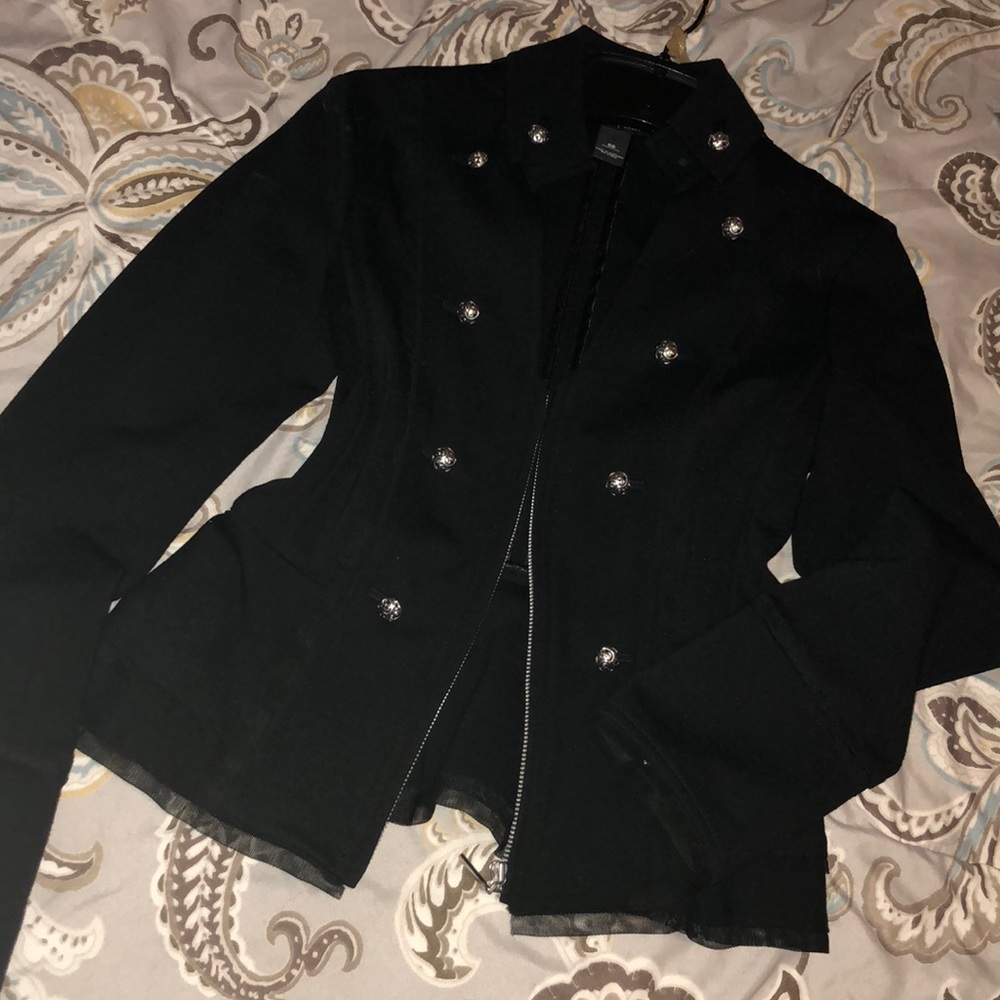 Black fitted (peplum) jacket