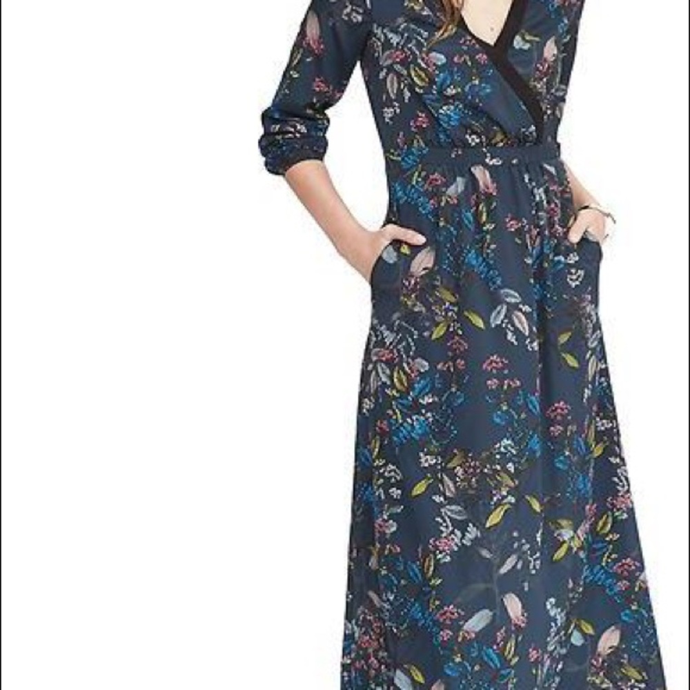 NWT Banana Republic blue floral maxi