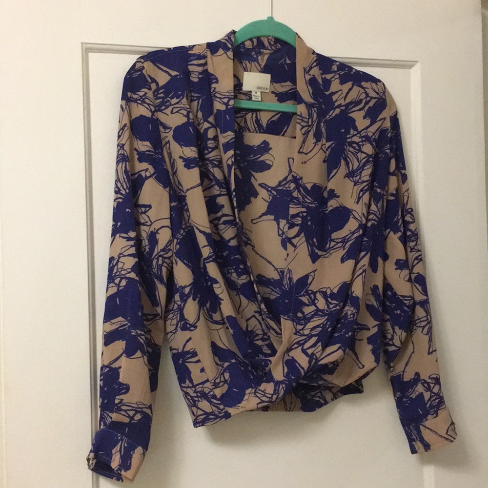 Greylin wrap blouse