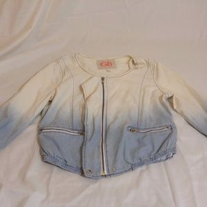 Gianna Bini Faded Denim Jacket Zip Up Medium