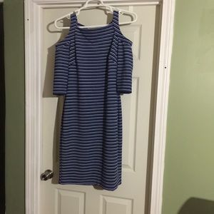 Off the shoulder navy dress