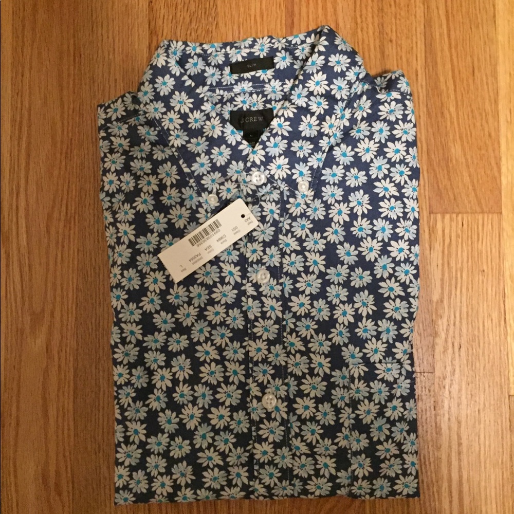 J. Crew fun print button down