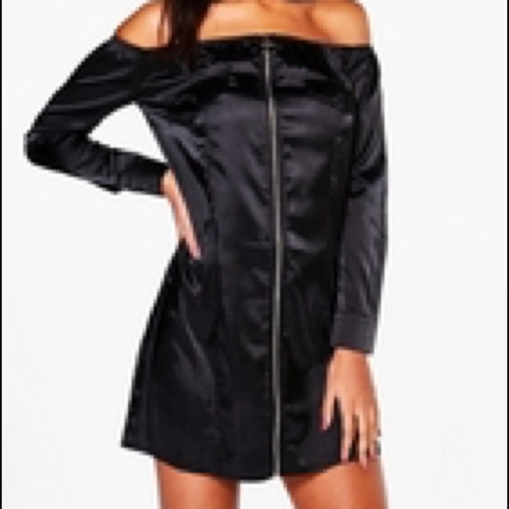 Off the shoulder satin dress