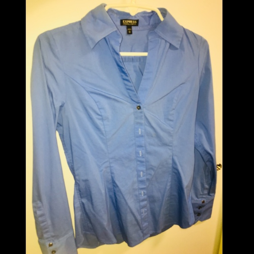 French Blue Button Down Shirt
