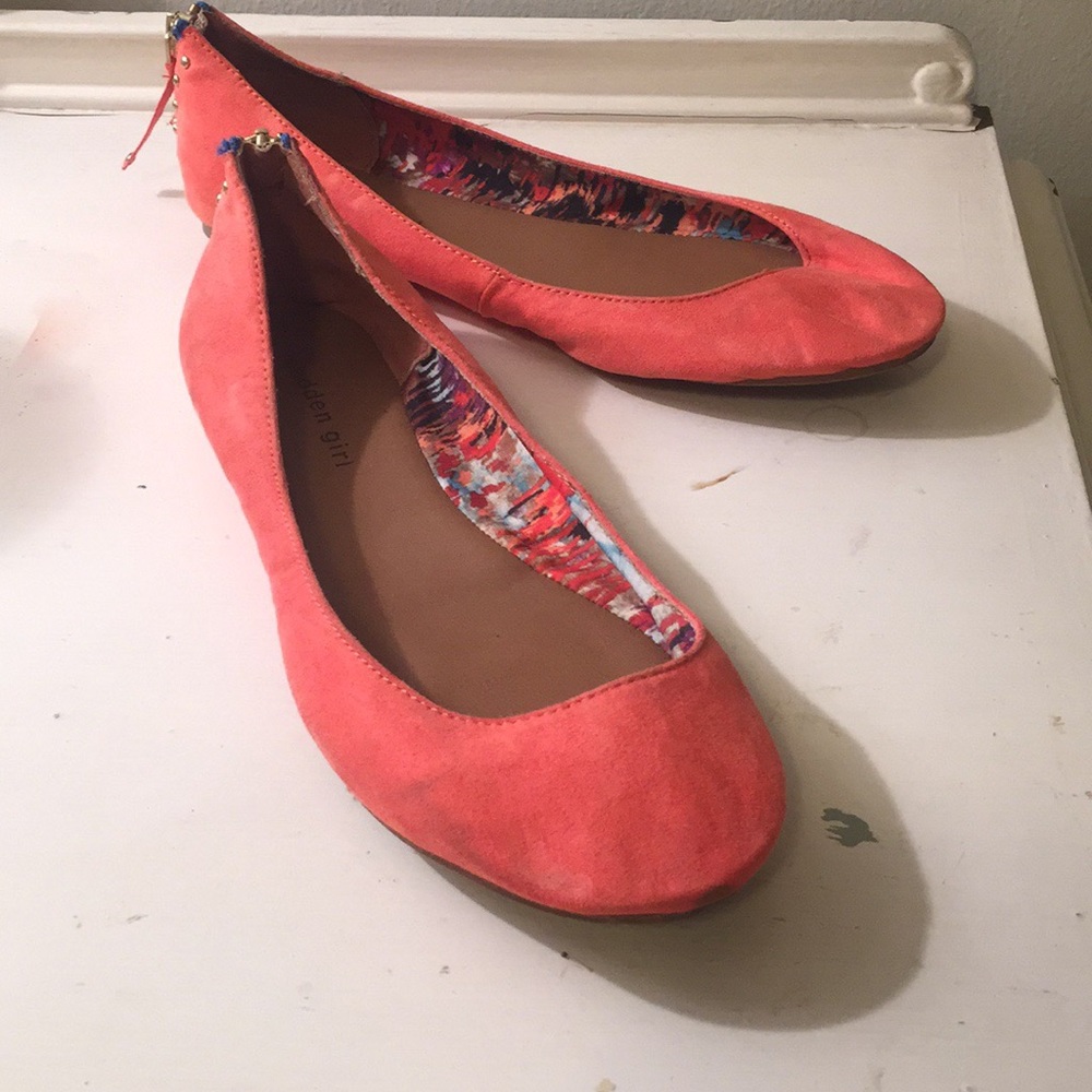 Lightly Worn Orange Madden Girl Ballet Flats