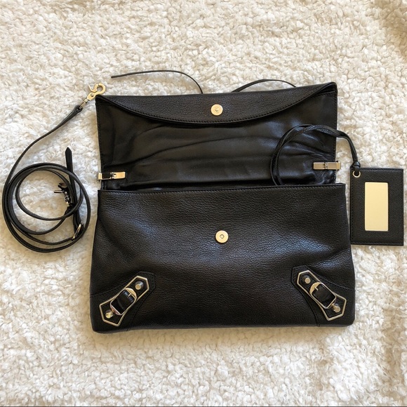 🌟SOLD🌟Balenciaga Metallic Edge Clutch Black - Picture 6 of 8