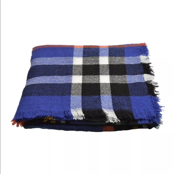 New Blue Oversized Blanket Scarf - Picture 3 of 3