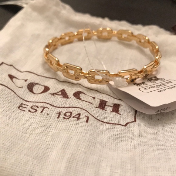 Coach Jewelry - COACH fashion gold flat link bangle 96924