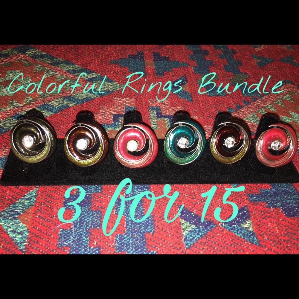Wholesale Colorful Arcrylic Spiral Ring Bundle💍