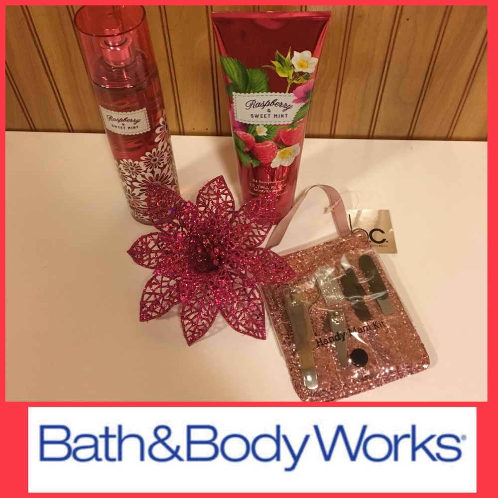 🆕 Bath & Body Works Raspberry & Sweet Mint Gift