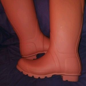Ladies Orange Hunter Rain Boots