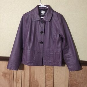 Chico’s Purple Leather Jacket
