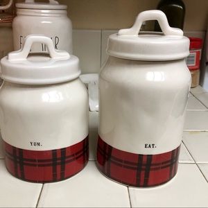 Rae Dunn plaid canisters
