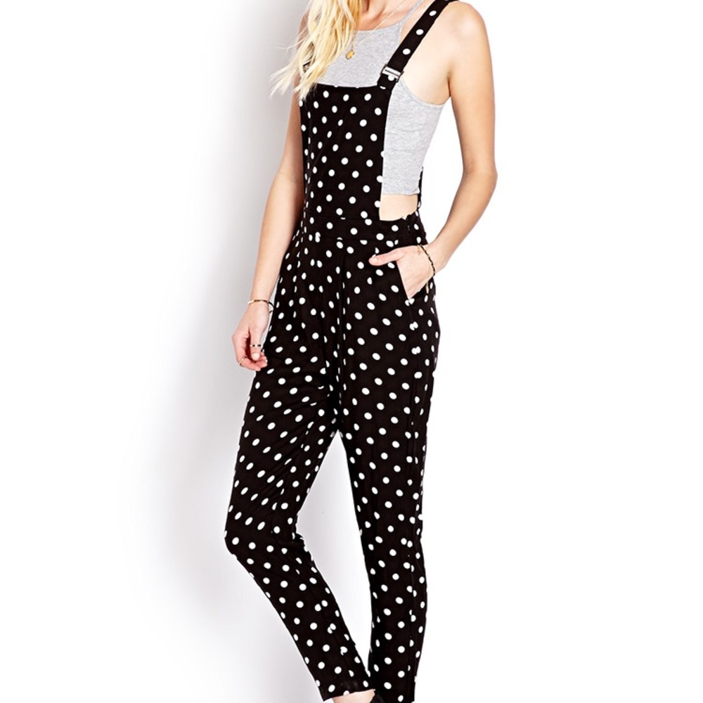 Forever 21 polka dot overalls