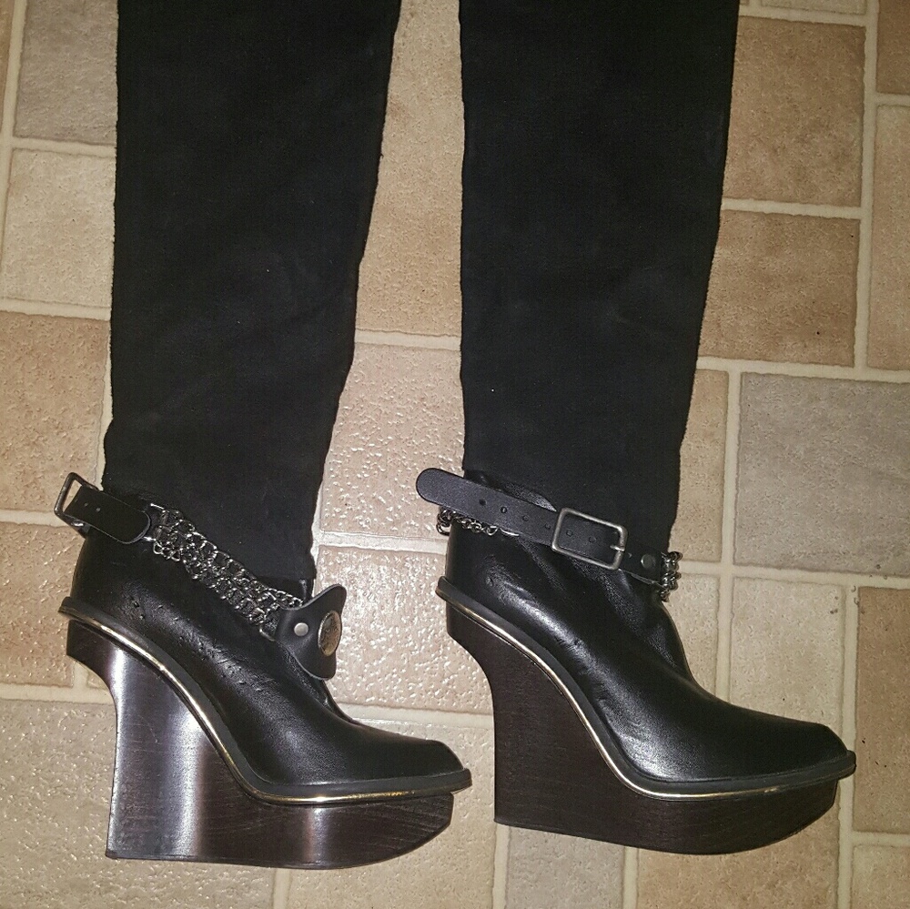 Stella McCartney pull on knee high leather boots
