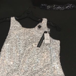 Silver sequin flapper dress