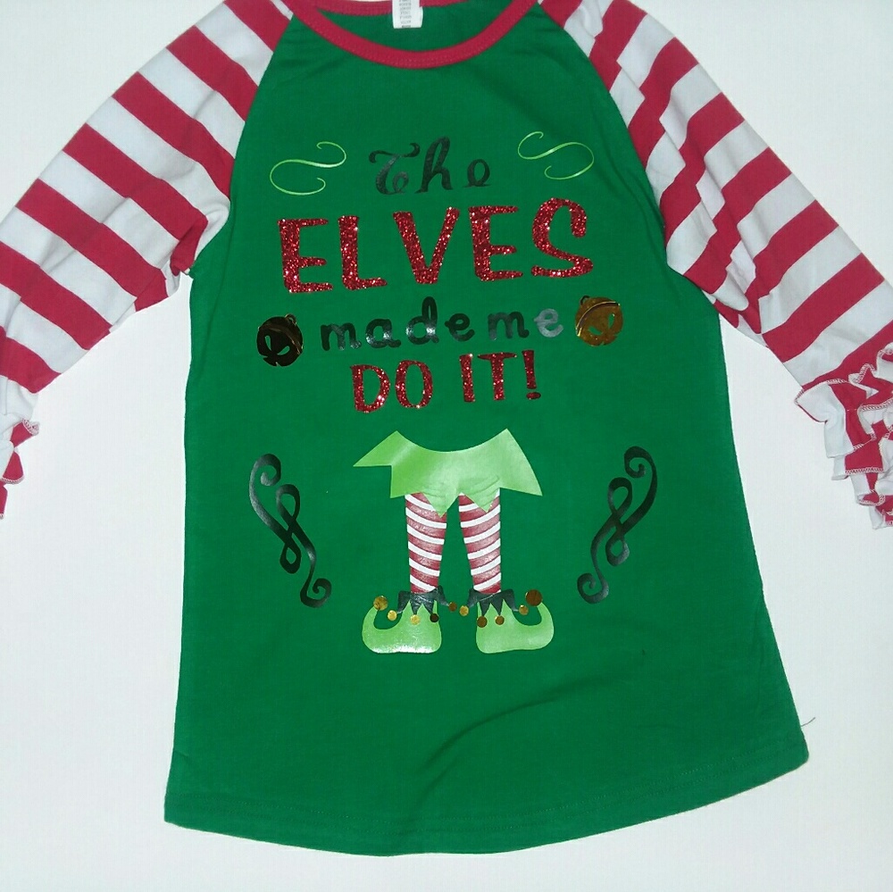 Custom Christmas ruffle vinyl shirt