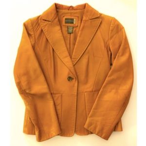 Leather Banana Republic Camel Blazer, Size 2P