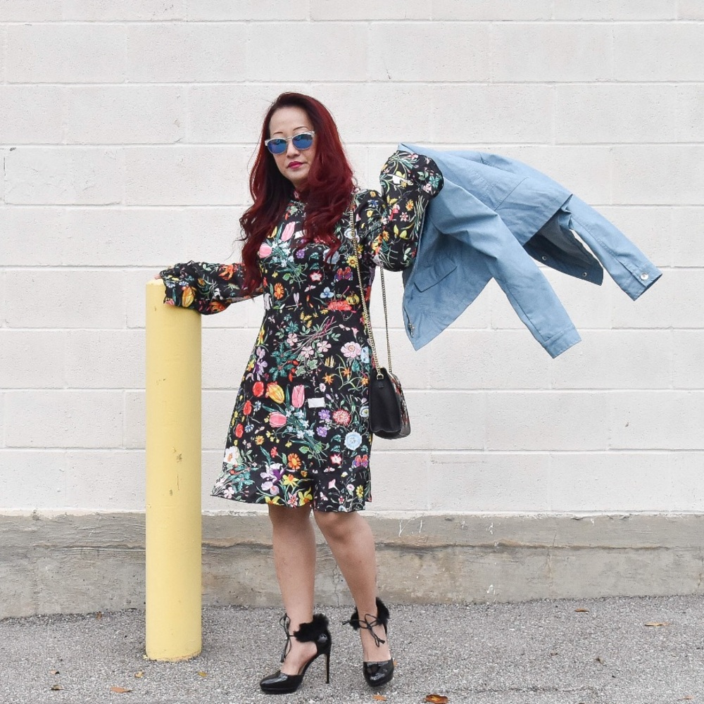 Black Floral Dress - Picture 2 of 6