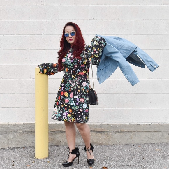 Black Floral Dress - Picture 2 of 6