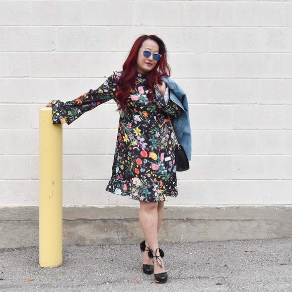 Black Floral Dress - Picture 4 of 6