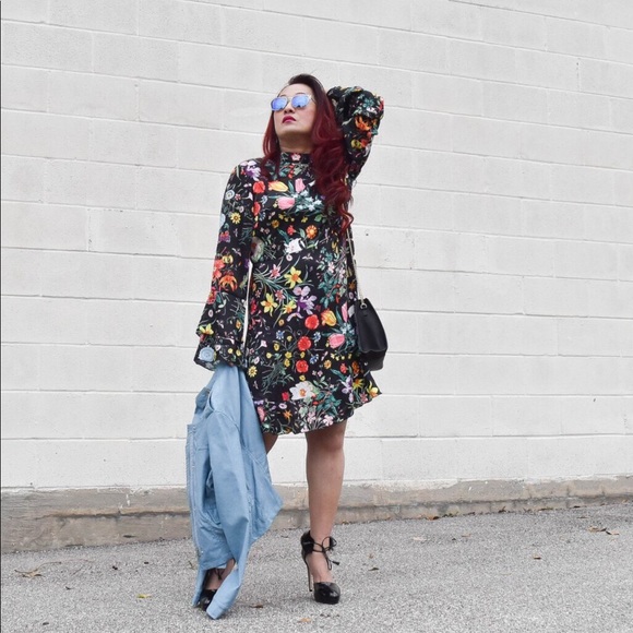 Black Floral Dress - Picture 6 of 6
